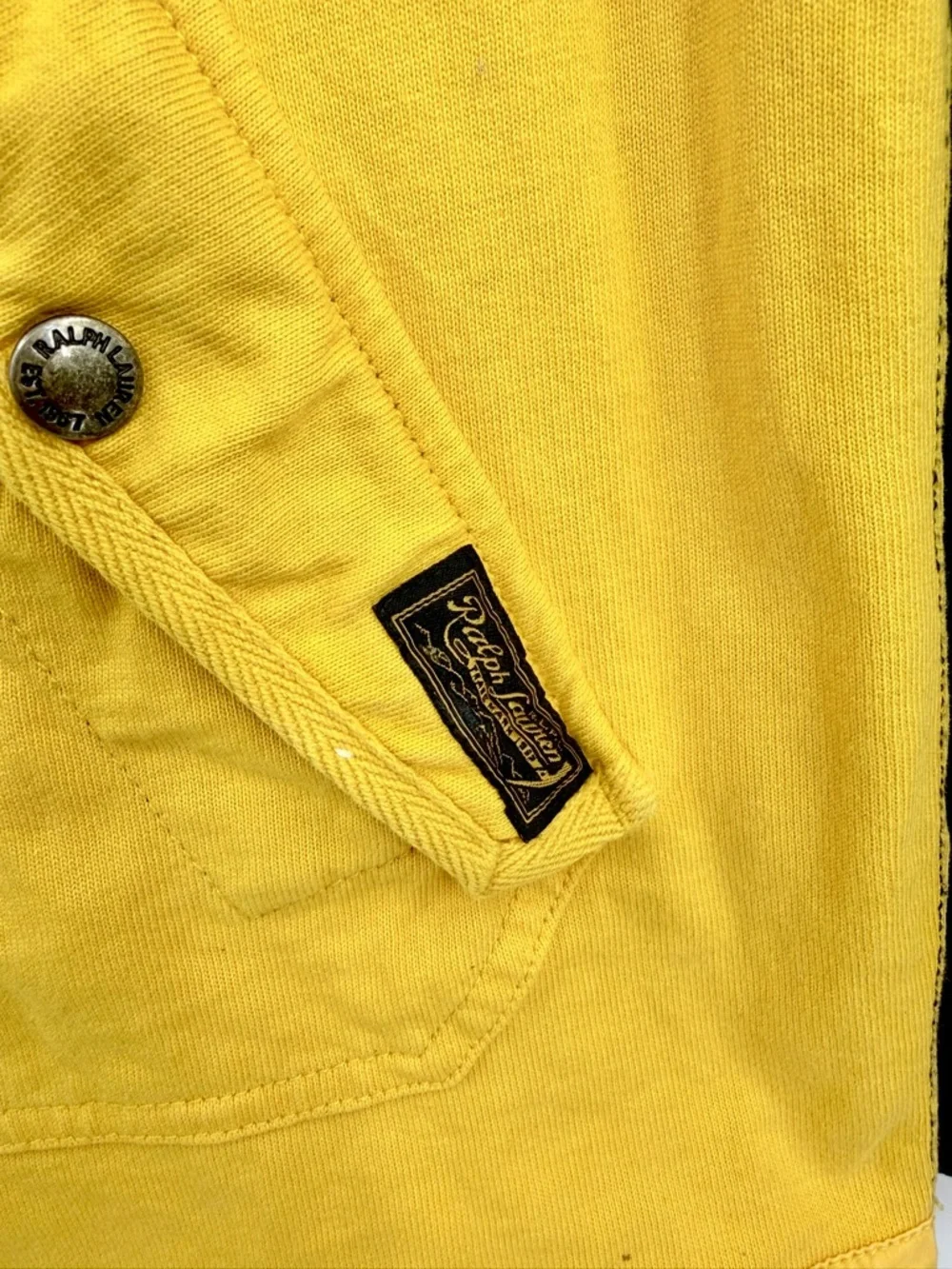 POLO RALPH LAUREN Colorblock Quilted Anorak Hoodie Blue Yellow